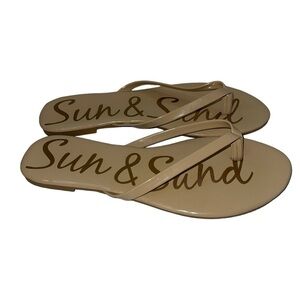 Loft Outlet Women's Fit Flops Size 9 Tan "Sun and Sand" Thong Cushioned Flexible